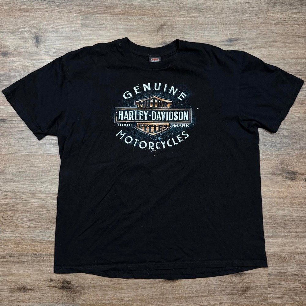 Harley Davidson Puerto Rico Graphic Biker Tee Black Mens 2XL
